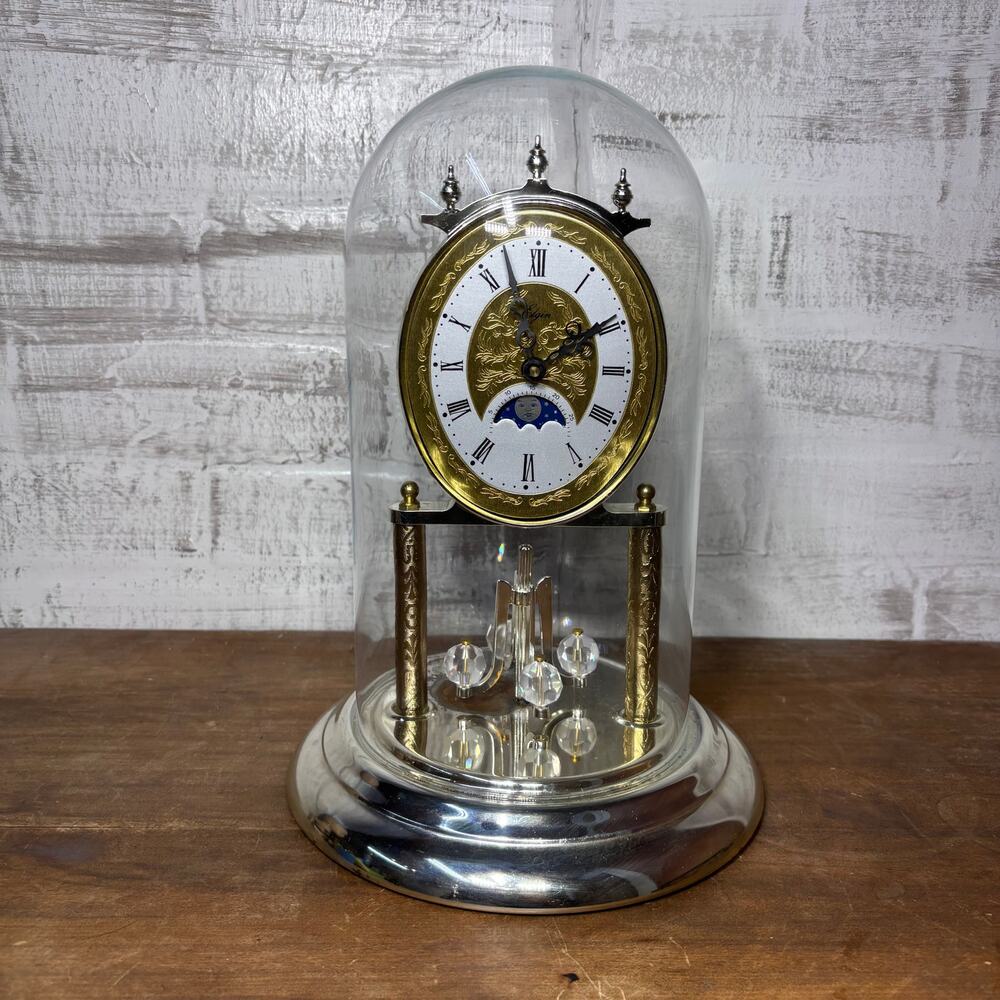 Vintage Elgin Gold Moon Phase Mantel Clock